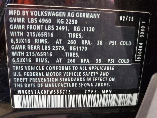 Photo 9 VIN: WVGBV7AX0FW586716 - VOLKSWAGEN TIGUAN 