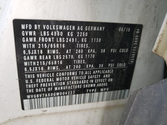 Photo 9 VIN: WVGBV7AX0GW004227 - VOLKSWAGEN TIGUAN 