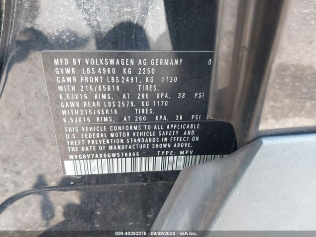 Photo 8 VIN: WVGBV7AX0GW576866 - VOLKSWAGEN TIGUAN 