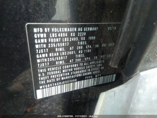 Photo 8 VIN: WVGBV7AX0JK003058 - VOLKSWAGEN TIGUAN LIMITED 