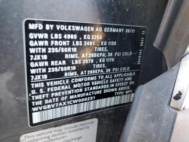 Photo 11 VIN: WVGBV7AX1CW000231 - VOLKSWAGEN TIGUAN 