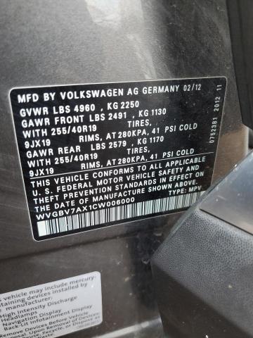 Photo 12 VIN: WVGBV7AX1CW006000 - VOLKSWAGEN TIGUAN 