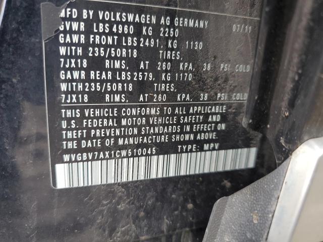 Photo 12 VIN: WVGBV7AX1CW510045 - VOLKSWAGEN TIGUAN 