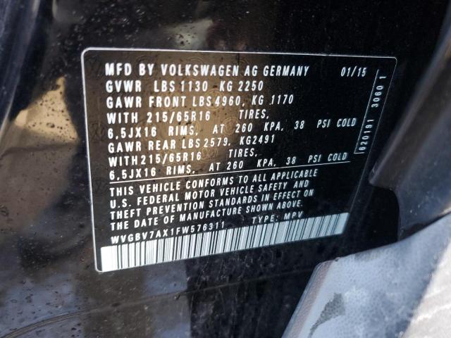 Photo 12 VIN: WVGBV7AX1FW576311 - VOLKSWAGEN TIGUAN 