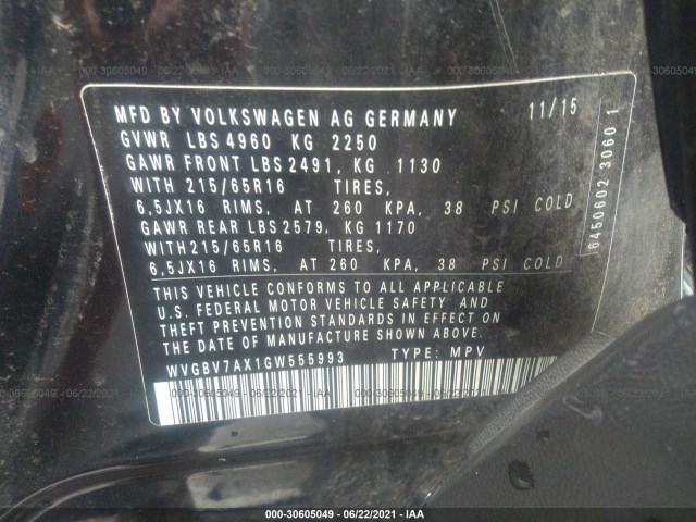 Photo 8 VIN: WVGBV7AX1GW555993 - VOLKSWAGEN TIGUAN 