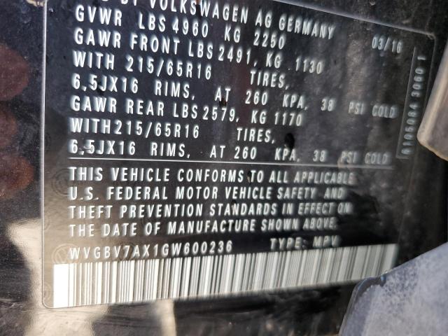 Photo 12 VIN: WVGBV7AX1GW600236 - VOLKSWAGEN TIGUAN 