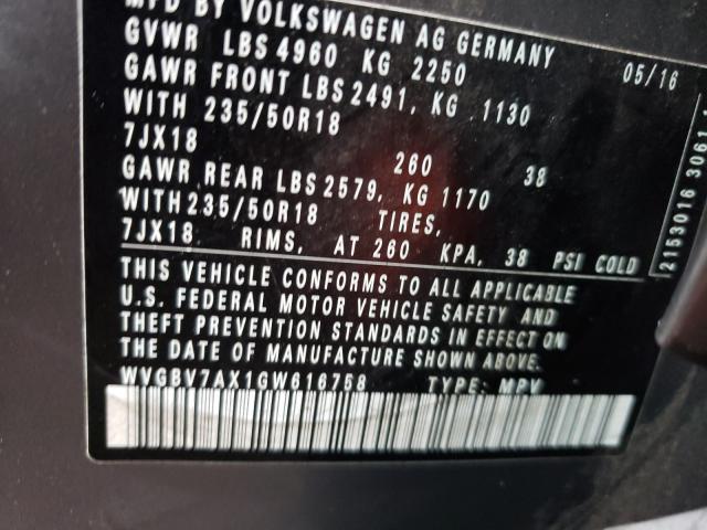 Photo 9 VIN: WVGBV7AX1GW616758 - VOLKSWAGEN TIGUAN 