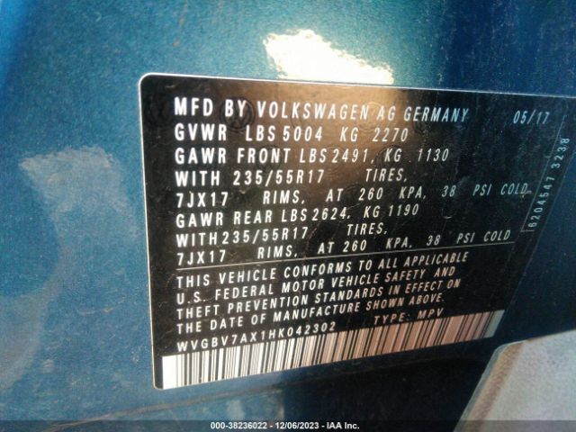 Photo 8 VIN: WVGBV7AX1HK042302 - VOLKSWAGEN TIGUAN 