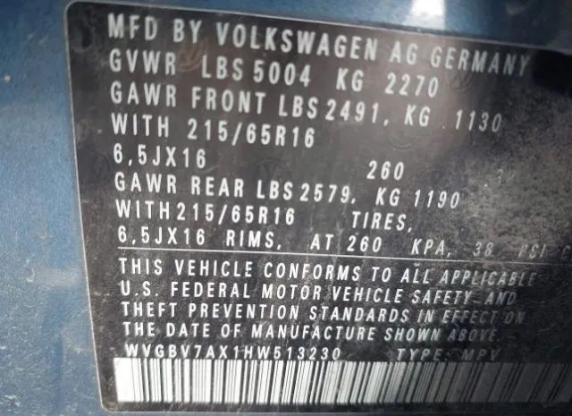 Photo 8 VIN: WVGBV7AX1HW513230 - VOLKSWAGEN TIGUAN 