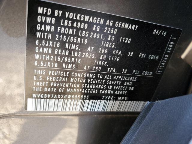 Photo 11 VIN: WVGBV7AX2GW605896 - VOLKSWAGEN TIGUAN 