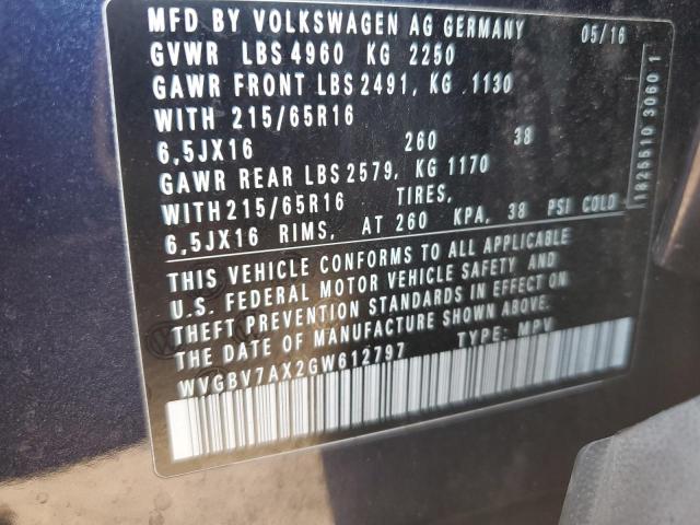 Photo 12 VIN: WVGBV7AX2GW612797 - VOLKSWAGEN TIGUAN 