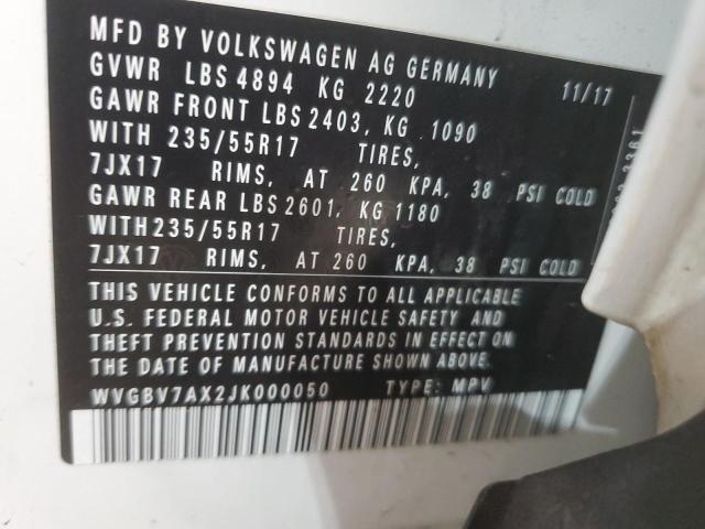 Photo 12 VIN: WVGBV7AX2JK000050 - VOLKSWAGEN TIGUAN LIM 