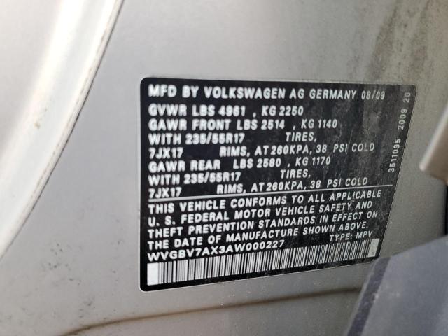 Photo 12 VIN: WVGBV7AX3AW000227 - VOLKSWAGEN TIGUAN 