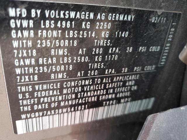 Photo 12 VIN: WVGBV7AX3BW541621 - VOLKSWAGEN TIGUAN 