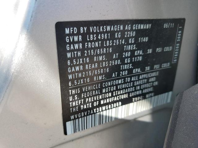 Photo 11 VIN: WVGBV7AX3BW563859 - VOLKSWAGEN TIGUAN S 