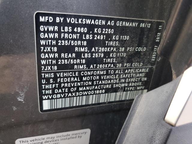 Photo 11 VIN: WVGBV7AX3DW001866 - VOLKSWAGEN TIGUAN 