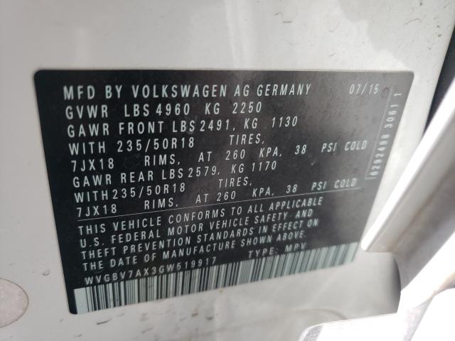 Photo 9 VIN: WVGBV7AX3GW519917 - VOLKSWAGEN TIGUAN 