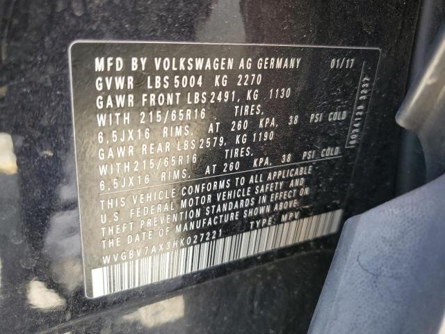 Photo 13 VIN: WVGBV7AX3HK027221 - VOLKSWAGEN TIGUAN S 