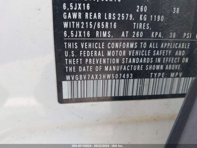 Photo 8 VIN: WVGBV7AX3HW507493 - VOLKSWAGEN TIGUAN 