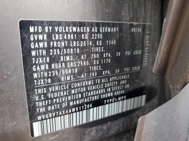 Photo 12 VIN: WVGBV7AX4AW511204 - VOLKSWAGEN TIGUAN SE 