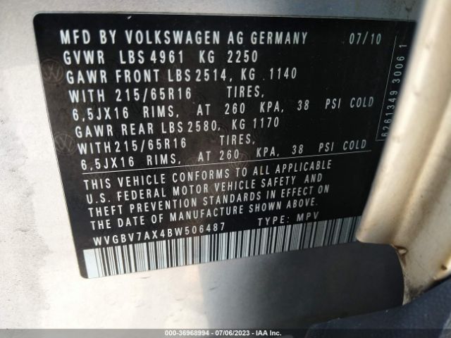 Photo 8 VIN: WVGBV7AX4BW506487 - VOLKSWAGEN TIGUAN 