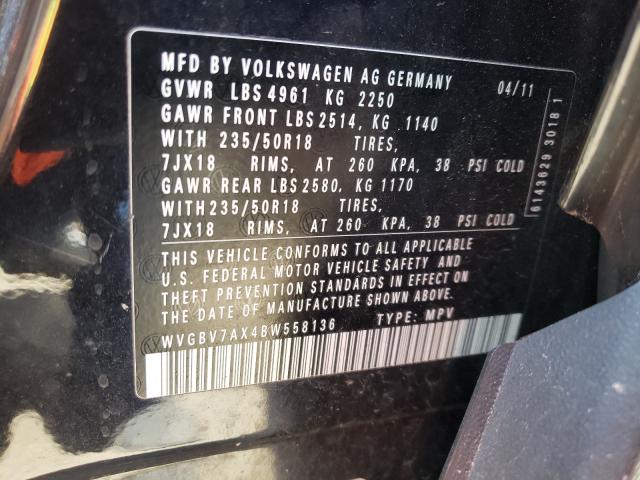 Photo 9 VIN: WVGBV7AX4BW558136 - VOLKSWAGEN TIGUAN 