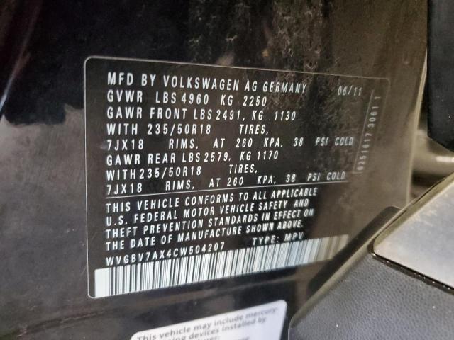 Photo 12 VIN: WVGBV7AX4CW504207 - VOLKSWAGEN TIGUAN 