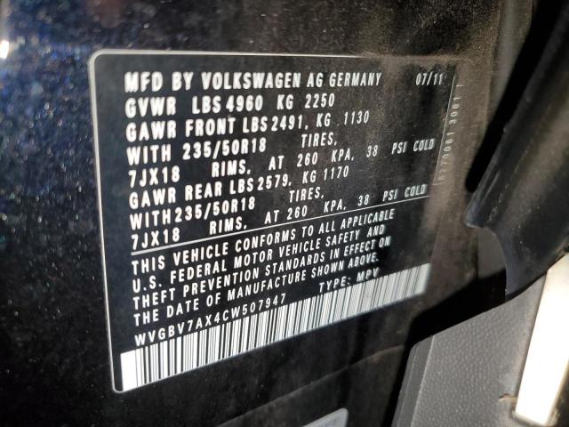 Photo 13 VIN: WVGBV7AX4CW507947 - VOLKSWAGEN TIGUAN 