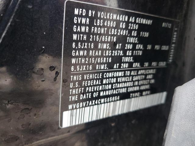 Photo 11 VIN: WVGBV7AX4CW565654 - VOLKSWAGEN TIGUAN S 