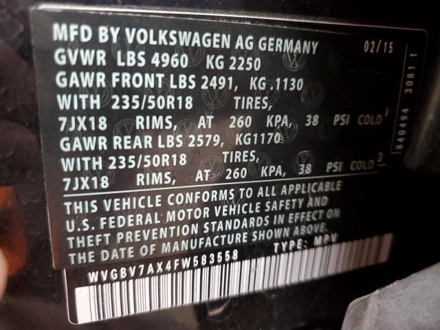 Photo 13 VIN: WVGBV7AX4FW583558 - VOLKSWAGEN TIGUAN S 