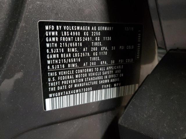 Photo 13 VIN: WVGBV7AX4GW573095 - VOLKSWAGEN TIGUAN S 