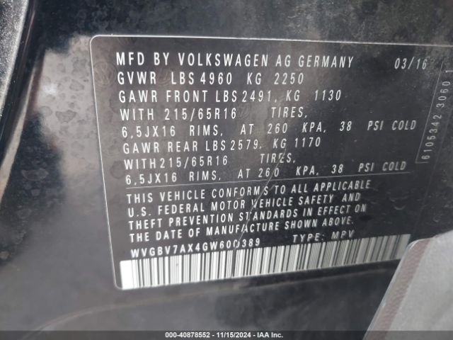 Photo 8 VIN: WVGBV7AX4GW600389 - VOLKSWAGEN TIGUAN 