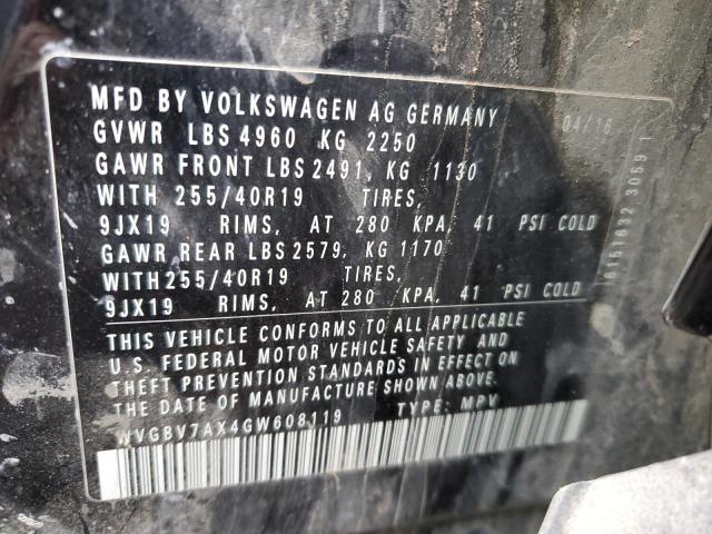 Photo 9 VIN: WVGBV7AX4GW608119 - VOLKSWAGEN TIGUAN 