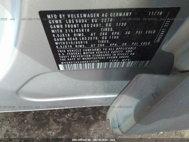 Photo 8 VIN: WVGBV7AX4HK013263 - VOLKSWAGEN TIGUAN 