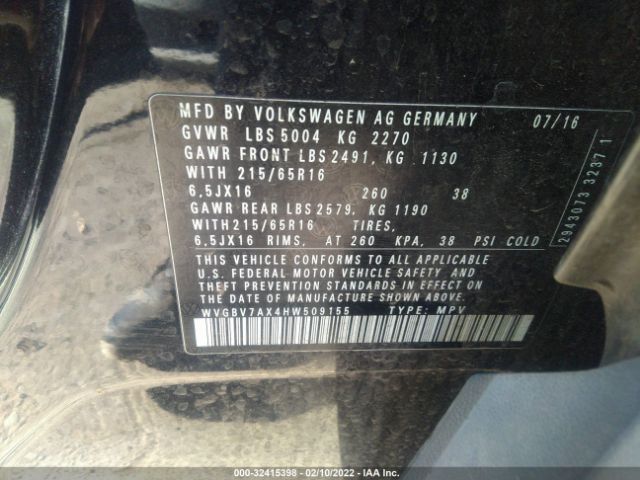 Photo 8 VIN: WVGBV7AX4HW509155 - VOLKSWAGEN TIGUAN 