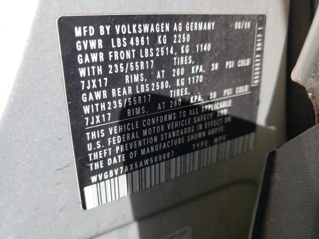 Photo 11 VIN: WVGBV7AX5AW509087 - VOLKSWAGEN TIGUAN SE 