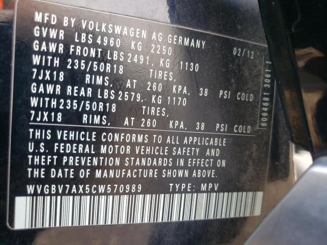 Photo 11 VIN: WVGBV7AX5CW570989 - VOLKSWAGEN TIGUAN 