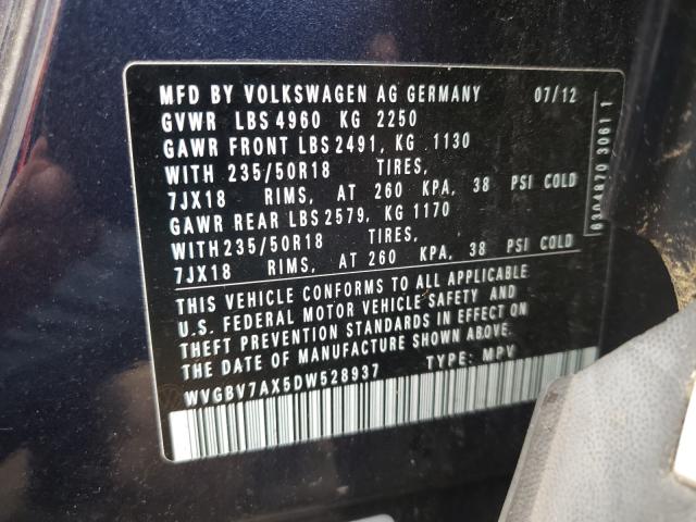 Photo 9 VIN: WVGBV7AX5DW528937 - VOLKSWAGEN TIGUAN 