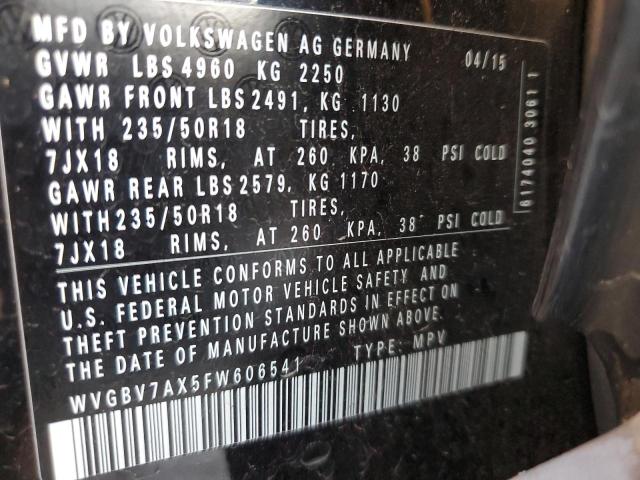 Photo 11 VIN: WVGBV7AX5FW606541 - VOLKSWAGEN TIGUAN 