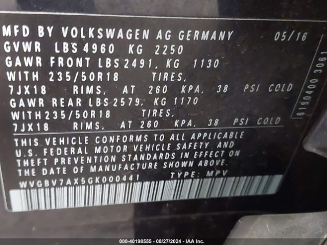 Photo 8 VIN: WVGBV7AX5GK000441 - VOLKSWAGEN TIGUAN 