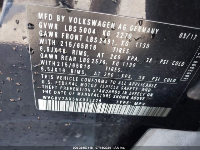 Photo 8 VIN: WVGBV7AX5HK033229 - VOLKSWAGEN TIGUAN 