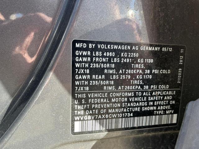 Photo 9 VIN: WVGBV7AX6CW101734 - VOLKSWAGEN TIGUAN S 