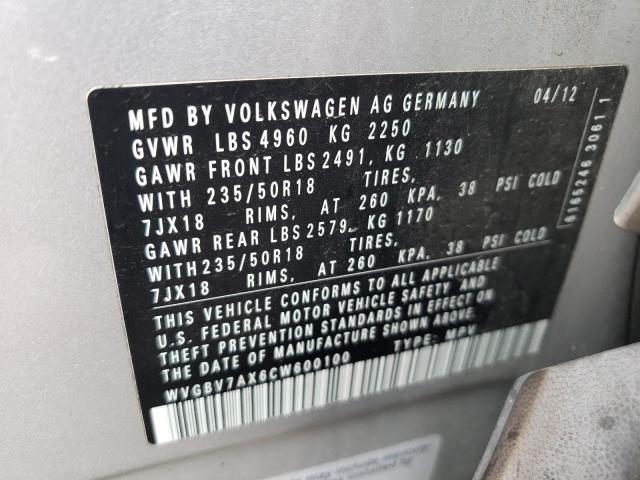 Photo 11 VIN: WVGBV7AX6CW600100 - VOLKSWAGEN TIGUAN 