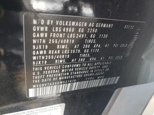 Photo 11 VIN: WVGBV7AX6DW521415 - VOLKSWAGEN TIGUAN 