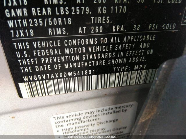 Photo 8 VIN: WVGBV7AX6DW541891 - VOLKSWAGEN TIGUAN 