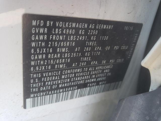 Photo 12 VIN: WVGBV7AX6GW550630 - VOLKSWAGEN TIGUAN S 