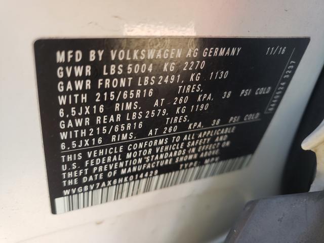 Photo 9 VIN: WVGBV7AX6HK014429 - VOLKSWAGEN TIGUAN S 