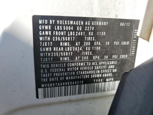 Photo 13 VIN: WVGBV7AX6HK044319 - VOLKSWAGEN TIGUAN S 