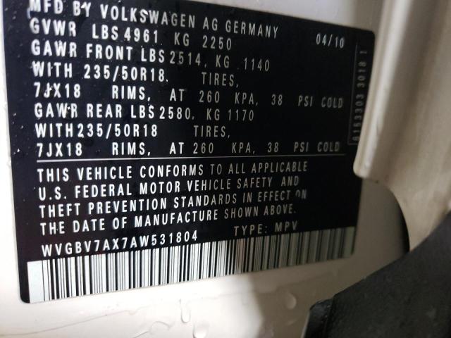 Photo 13 VIN: WVGBV7AX7AW531804 - VOLKSWAGEN TIGUAN SE 