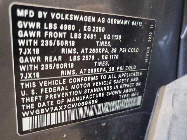 Photo 11 VIN: WVGBV7AX7CW089559 - VOLKSWAGEN TIGUAN 